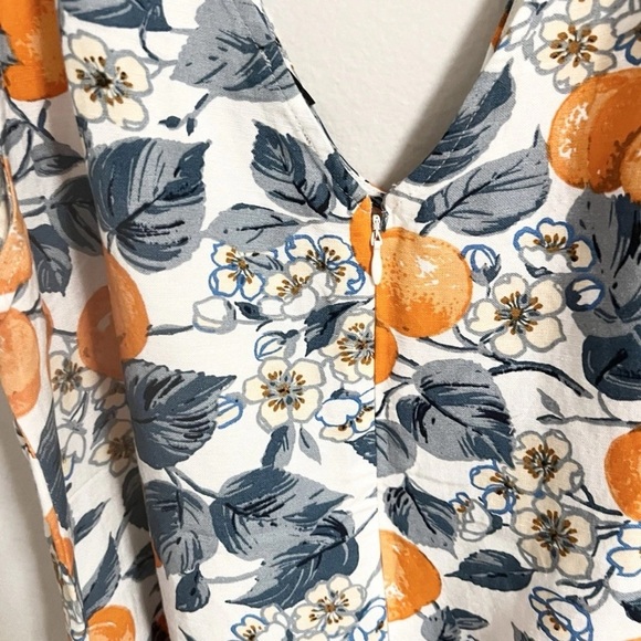NWT Ann Taylor | Citrus Blossom Print Summer Linen Dress Women's Size 6 - Picture 6 of 8